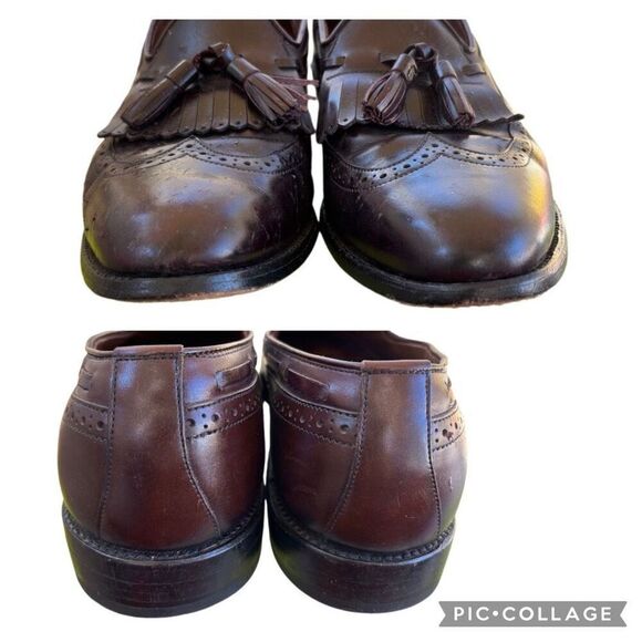 Vintage Allen Edmonds Mansfield Long Wing Kilt Tassel Loafer Burgundy Size 10 RR - Picture 5 of 8